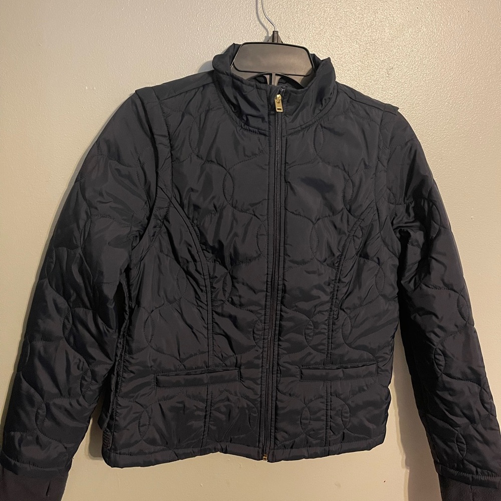 Girls blue jacket turns into a vest